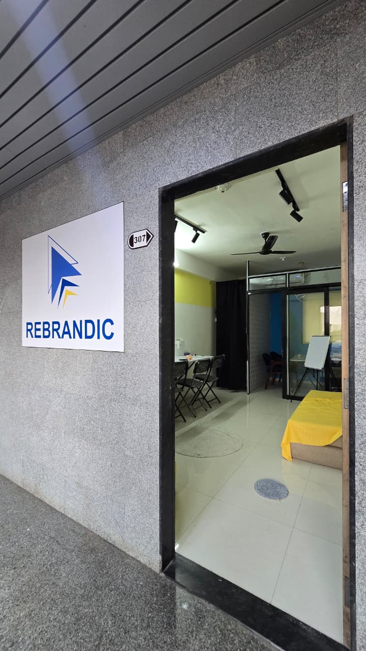 Rebrandic Workspace entrance Unit 307 Eden Square Surat